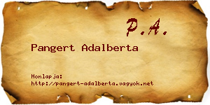 Pangert Adalberta névjegykártya